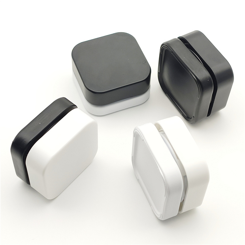 Qube 3ml 5ml 7ml 9ml blam opaque black white Square Premium Glass Concentrate Jar Clear Glass jar with Child Safe Lid