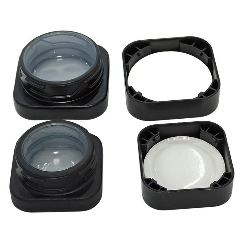 Qube 5ML 7ml 9ml Square Premium Glass Concentrate Jar Clear Glass jar with Child Safe Lid