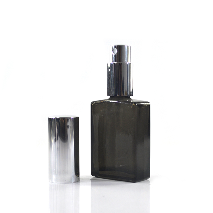 RECTANGLE 1/2 1 2 OZ 15 30 50 ml Black matte REFILLABLE PERFUME GLASS BOTTLE ATOMIZER