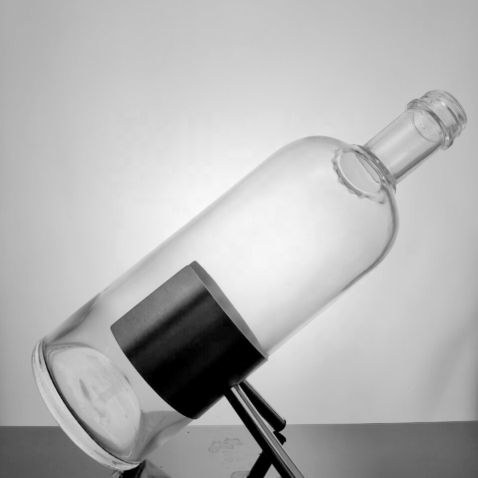 RSG Bespoke Wholesale Cylindrical Round Extra Flint High End 1.75l T-Cork Top Cylinder Big Liquor 1 Liter Glass Bottle for Vodka