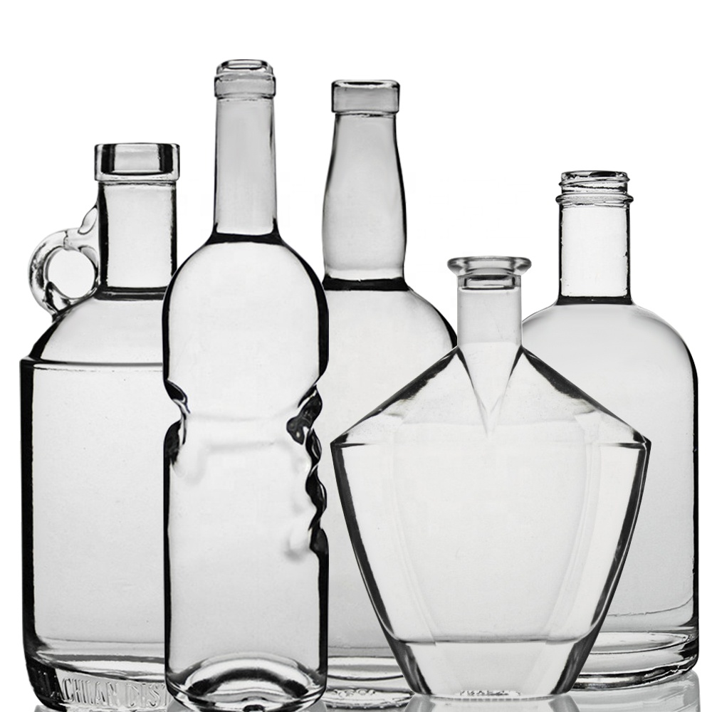 RSG Cylindrical Round Shape Bartop 500ml 700ml Tequila T Cork Plate Finish 75cl Gin Heavy Vodka Liquor 750 ml Alcohol Bottle