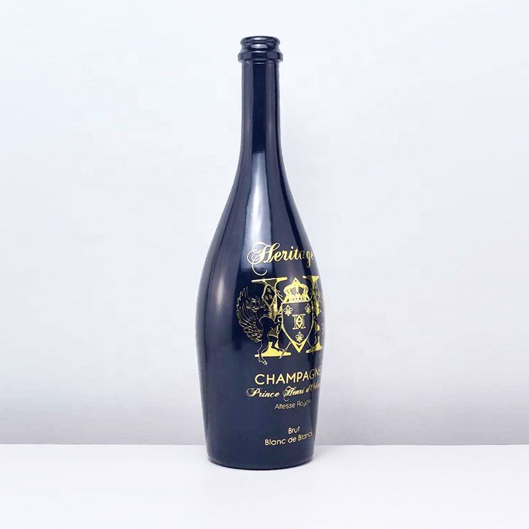 RSG Flint Oval Shape Vodka Rum 250ml 500ml Tequila Frost Glossy Matte Coated 750ml Black Glass Liquor Bottle whisky round