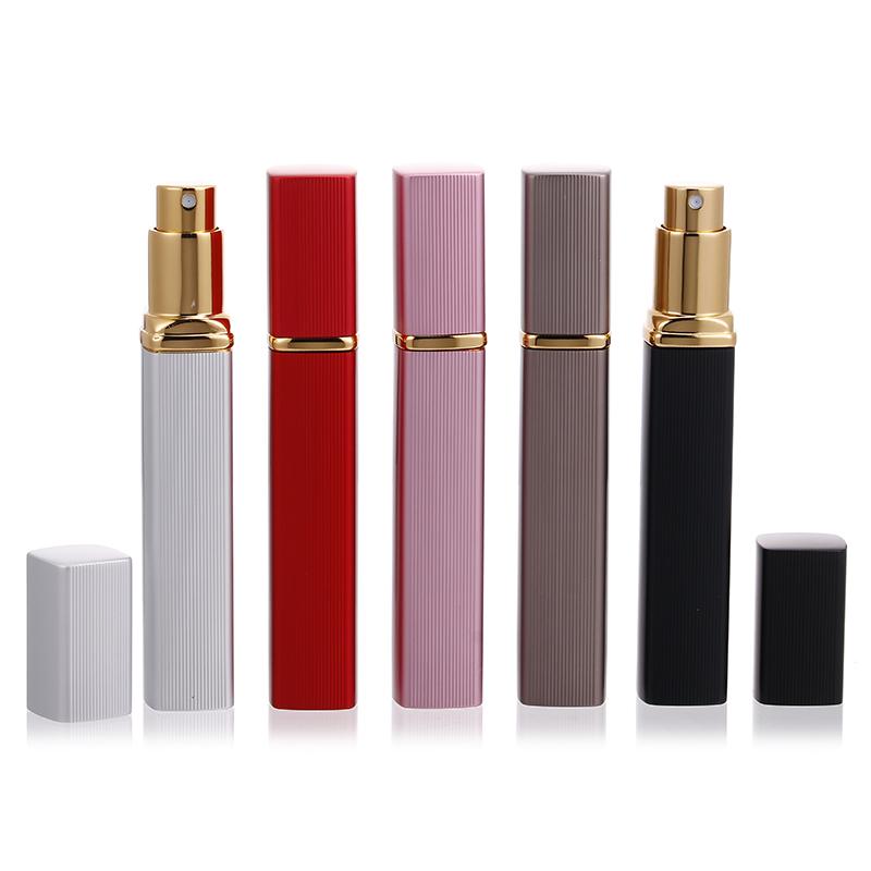 RTCO High Quality Luxury Glass Refillable Vertical Wire Plastic Aluminum 2 Oz 6Ml 10Ml 30 Ml 50Ml Perfume Square Spray Bottle