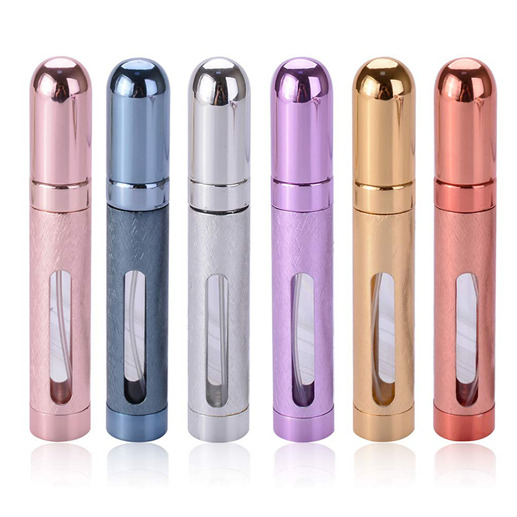 RTCO High Quality Polishing Empty Glass Mini Portable Travel Aluminum Refillable Brushed Round 12Ml 30 Ml Perfume Spray Bottle