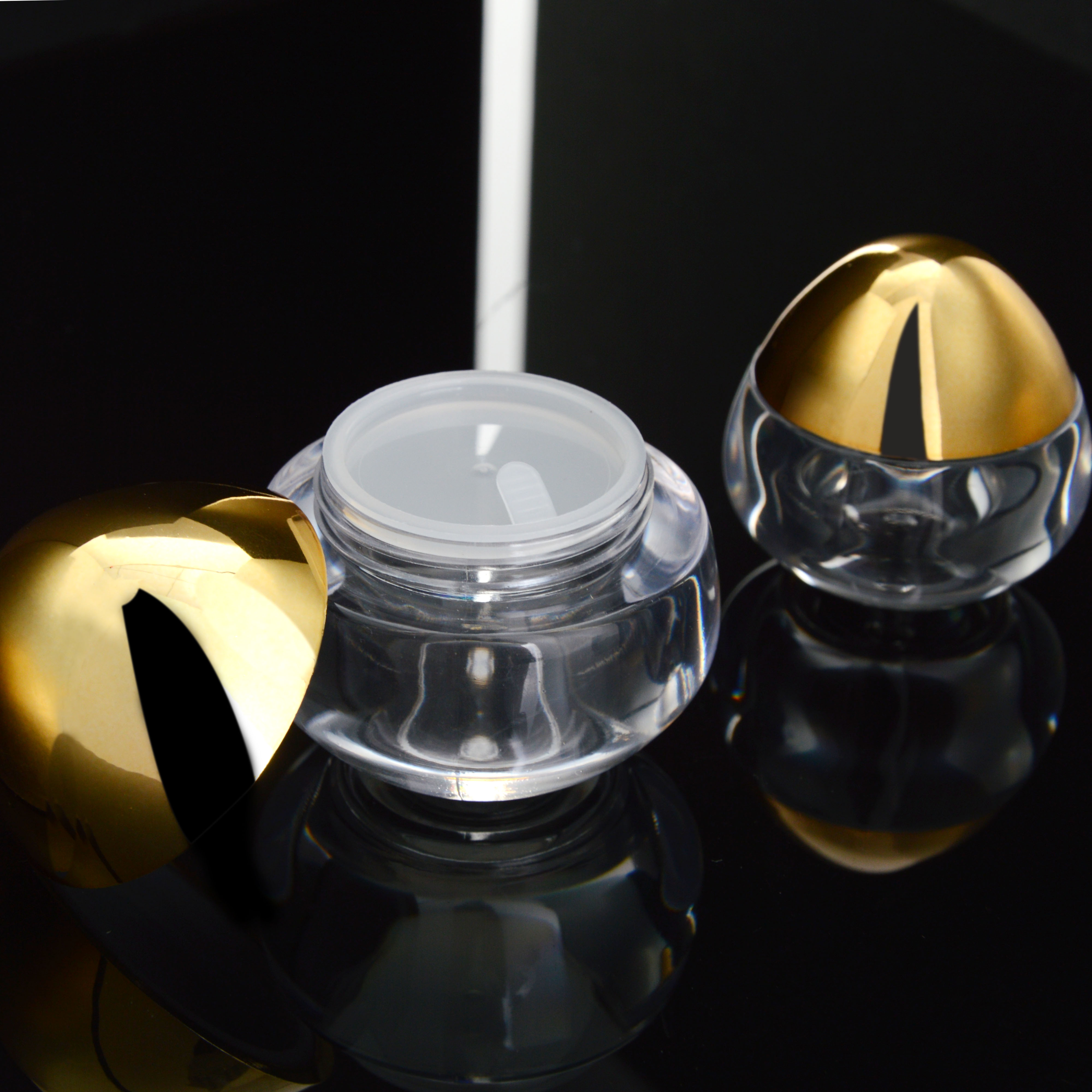 RTS Original Factory Luxury Gold 10g Cosmetics Container Empty Cream Jar Plastic Package Bottle for skin Care
