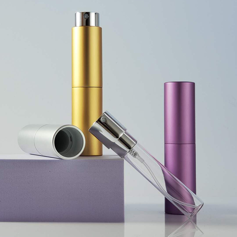 RTS Round 5ml 10ml Twist Up Metal Spray Bottle 8ml Aluminium Portable Refillable Perfume Atomizer