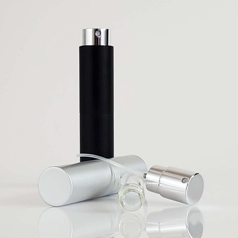RTS Round 5ml 10ml Twist Up Metal Spray Bottle 8ml Aluminium Portable Refillable Perfume Atomizer