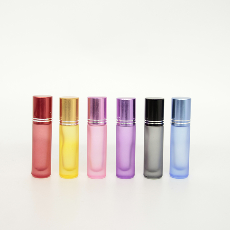 Rainbow Color Mini 5ml 10ml Roll On Glass Essential Oil Portable Perfume Spray Bottles Atomizer 10ml Spray Bottles Roller Ball
