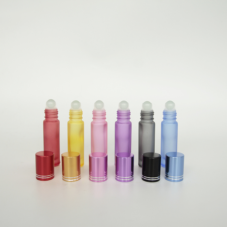 Rainbow Color Mini 5ml 10ml Roll On Glass Essential Oil Portable Perfume Spray Bottles Atomizer 10ml Spray Bottles Roller Ball