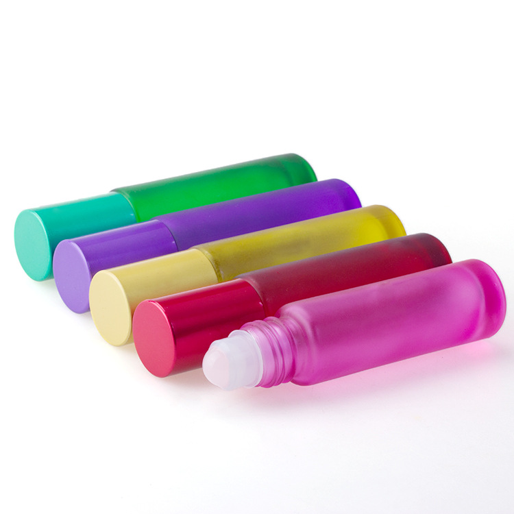 Rainbow color 10ml essential oil or perfume roller bottle