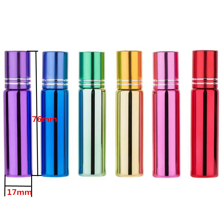 Rainbow color 5ml essential oil or perfume roller bottle