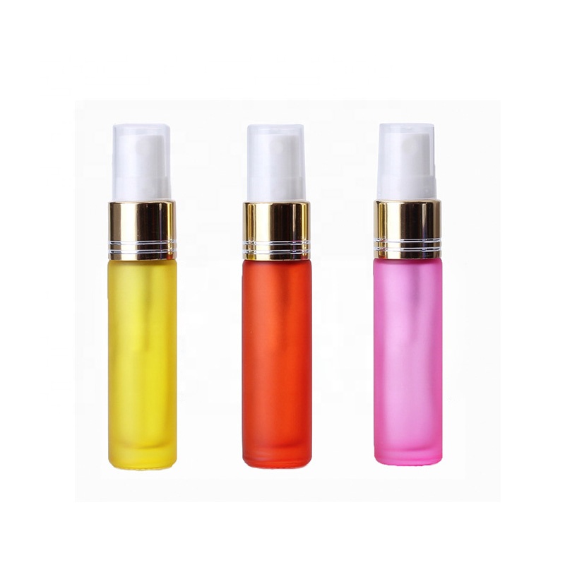 Rainbow frosted glass mist sprayer bottle 10ml empty refill spraybottle for perfume cosmetic