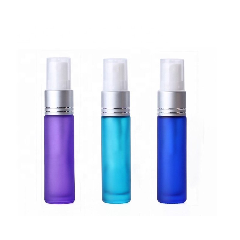 Rainbow frosted glass mist sprayer bottle 10ml empty refill spraybottle for perfume cosmetic