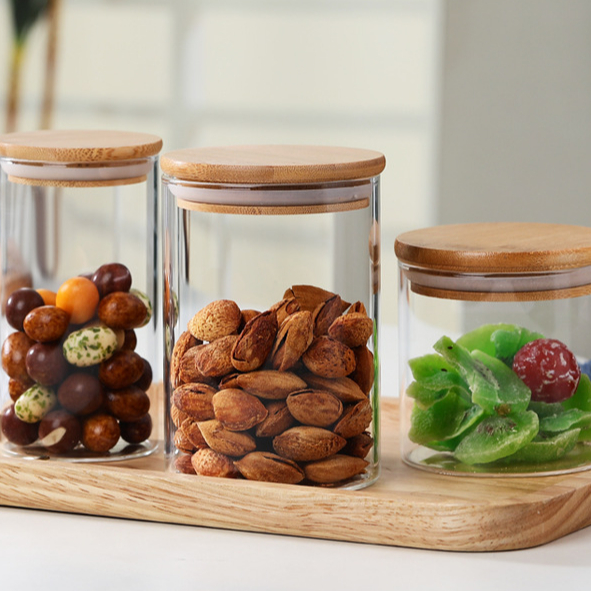 Raylon Oem Odm Glass Containers for Food Storage with Bamboo Lid