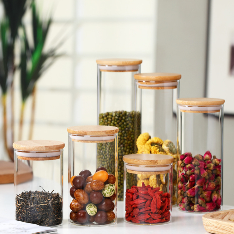 Raylon Oem Odm Glass Containers for Food Storage with Bamboo Lid