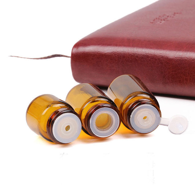 Read To Ship Transparent Amber Mini Small Travel Dropper Glass 1ml 2ml 3ml 5ml Essential Oil Sample Bottle Vials for Traveling