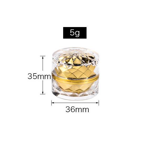 Ready To Ship 5g luxury elegant shiny mini gold silver empty plastic lip balm jar eye cream jar for eye cream lip blam scrub