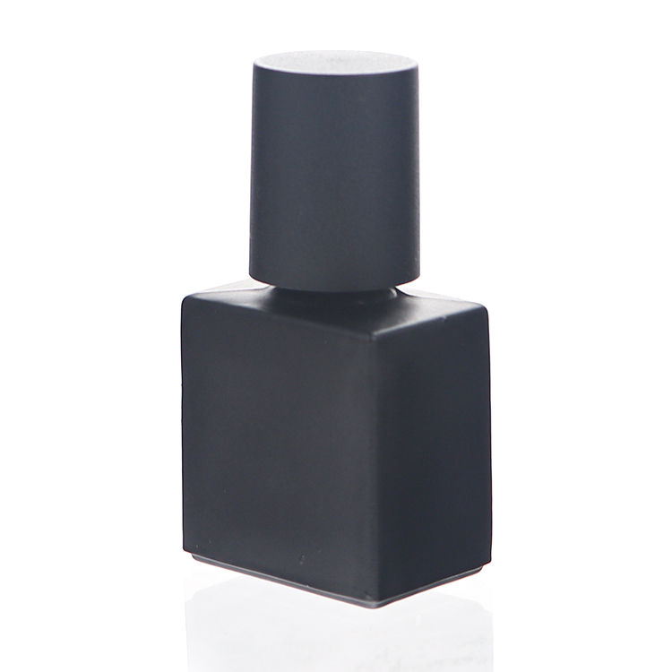 Ready To Ship Custom Made Cosmetic Glass Square Matte Black 5ml 10 ml 15ml Empty Nail Polish Bottles