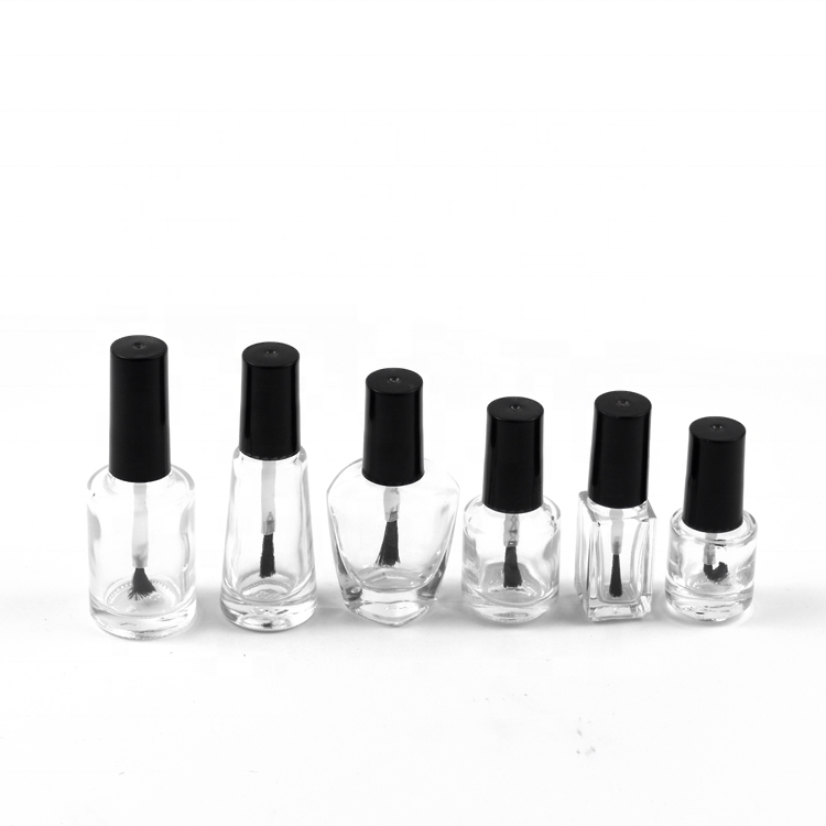 Ready To Ship Custom Made Cosmetic Glass Square Matte Black 5ml 10 ml 15ml Empty Nail Polish Bottles