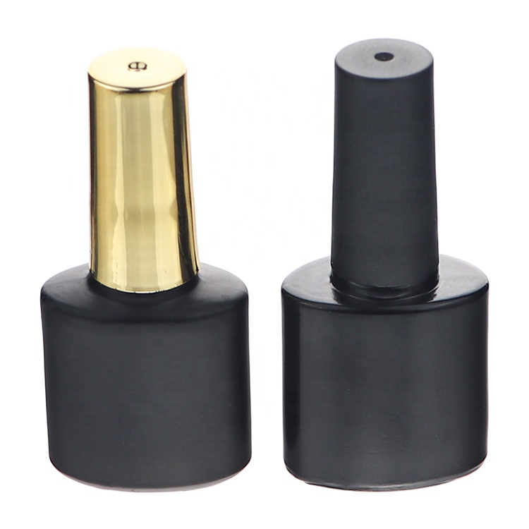 Ready To Ship Custom Made Cosmetic Glass Square Matte Black 5ml 10 ml 15ml Empty Nail Polish Bottles