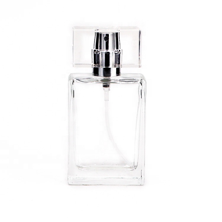 Ready To Ship High Quality Square Clear Empty Perfume Bottle 35ml Spray