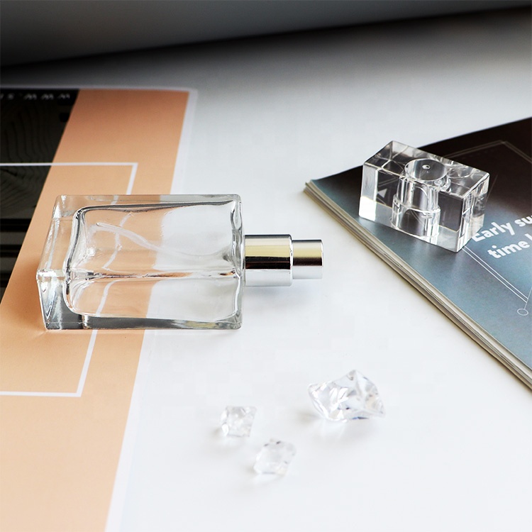 Ready To Ship High Quality Square Clear Empty Perfume Bottle 35ml Spray