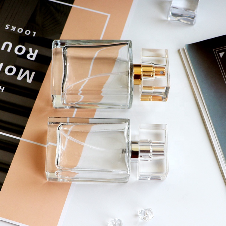 Ready To Ship High Quality Square Clear Empty Perfume Bottle 35ml Spray