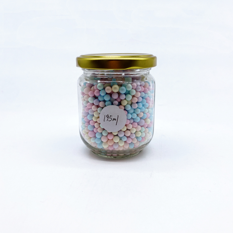 Ready goods stock round 195ml wide mouth glass storage jars with 63mm metal lid