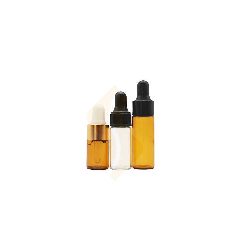 Ready stock 1ml 2ml 3ml 5ml  essential CBD oil perfume tincture sample testing vial amber glass dropper bottle