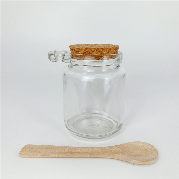 Ready stock Air tight Food grade Glass mason jar with spoon for pudding Juice honey with wood lid