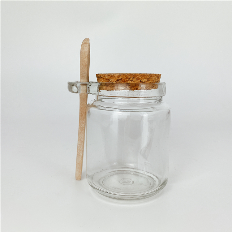 Ready stock Air tight Food grade Glass mason jar with spoon for pudding Juice honey with wood lid
