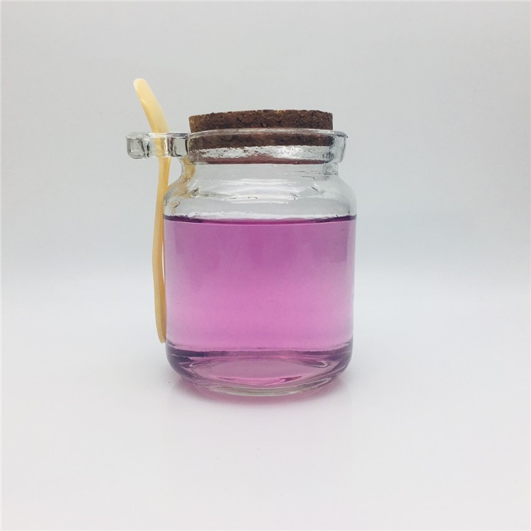 Ready stock Air tight Food grade Glass mason jar with spoon for pudding Juice honey with wood lid