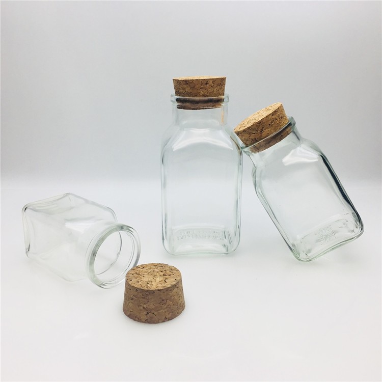 Ready stock Sealed Eco clear glass jars with wood lids cube glass container for pudding milk juice