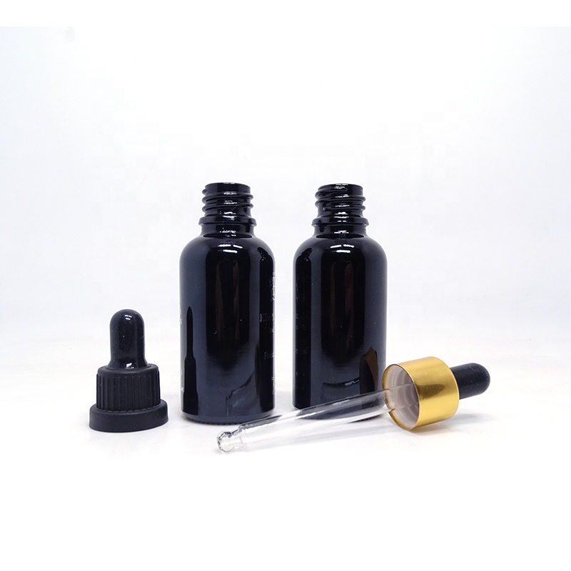 Ready stock amber black clear essential oil eye serum 30 ml 1 oz glass bottle with dropper