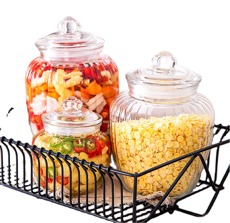 Ready stock threaded glass spice jar with glass lid transparent glass airtight jars