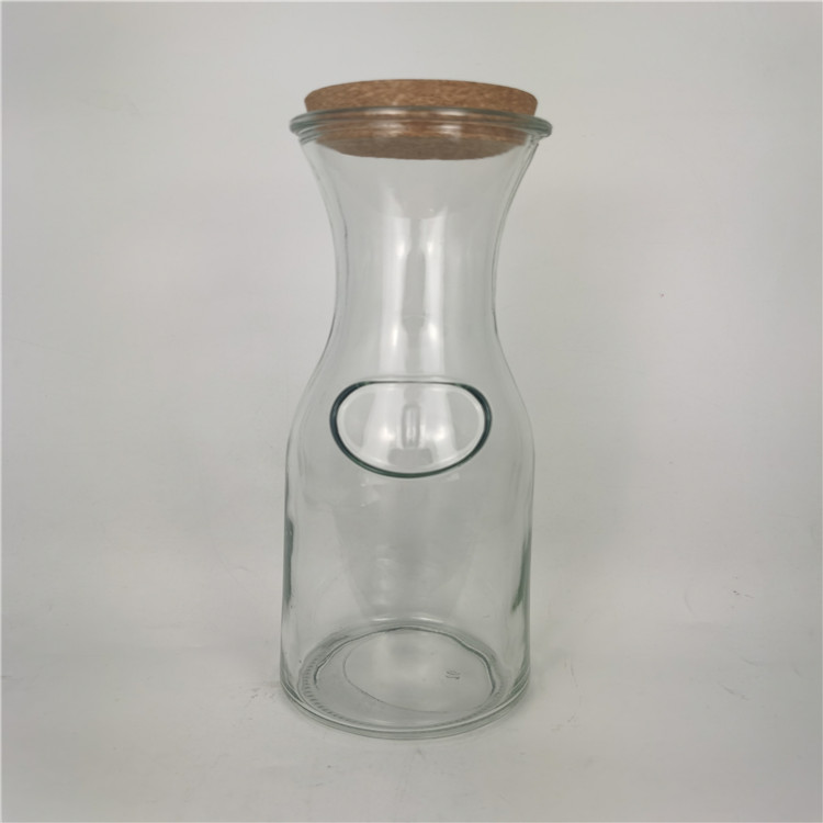Ready to Ship 1000ml 1 liter glass bottle for storaging beverage with wood cover