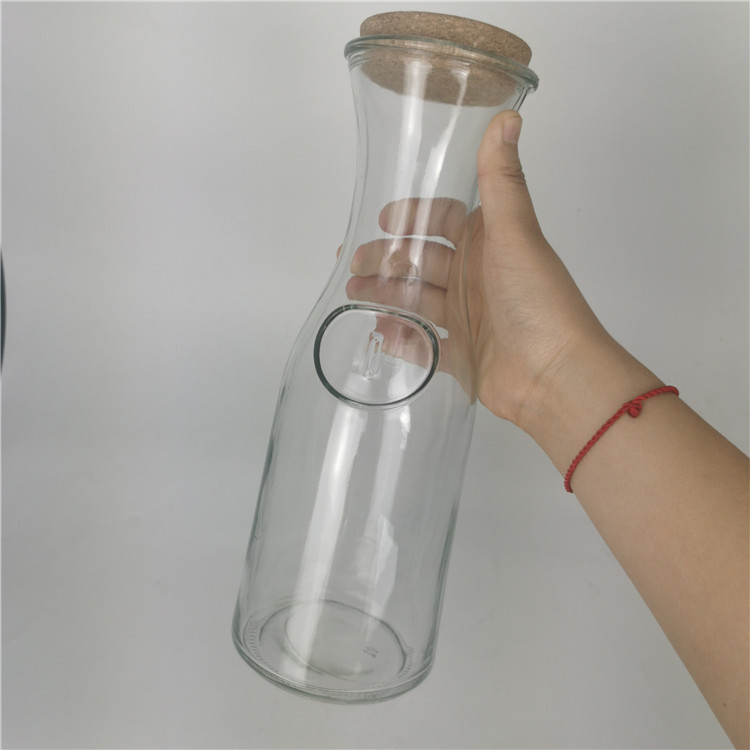 Ready to Ship 1000ml 1 liter glass bottle for storaging beverage with wood cover