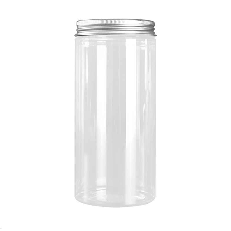 Ready to Ship Cosmetic Container 500ml  Round Clear Plastic Jars With Lids