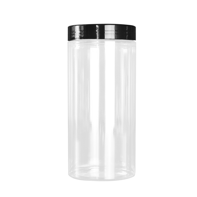 Ready to Ship Cosmetic Container 500ml Round Clear Plastic Jars With Lids