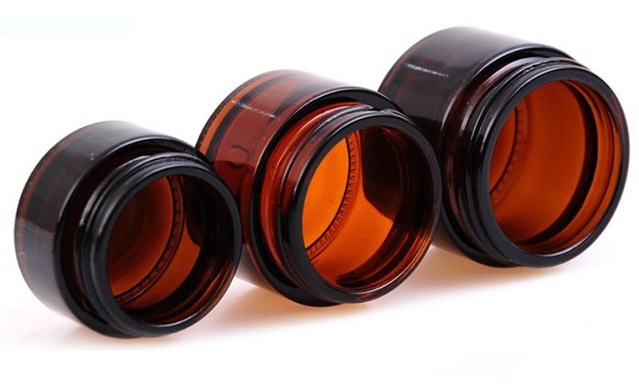 Ready to Ship Hot Selling 50g 100g amber color cosmetic empty cream glass jar