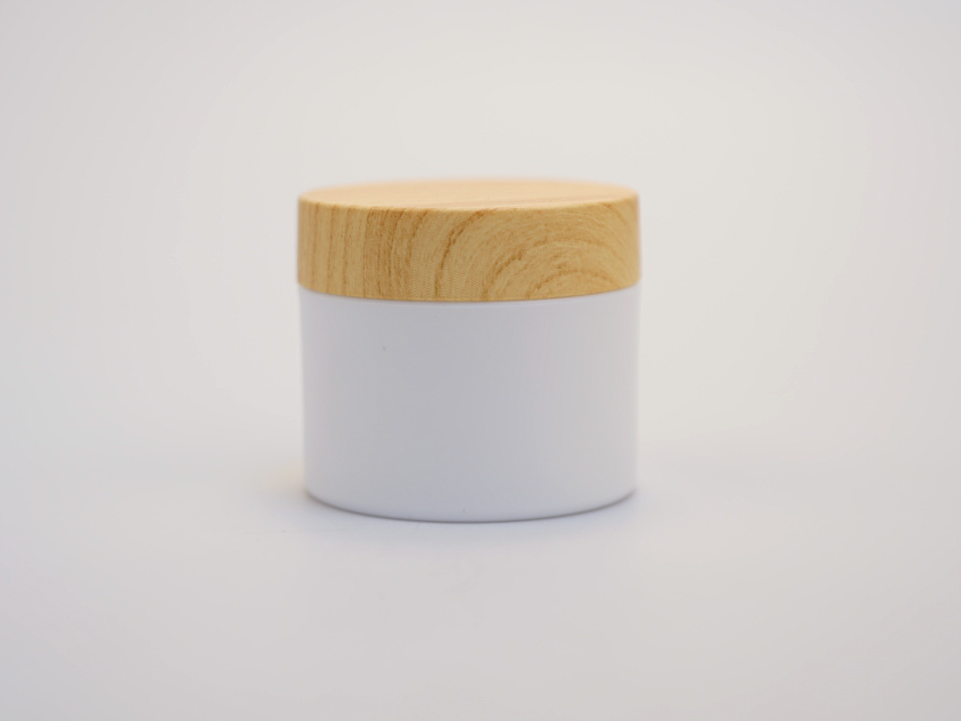 Ready to ship 100g 150g 200g 250g skin care water transfer printing bamboo color PP cream jar