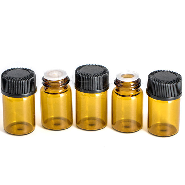 Ready to ship 1ml amber glass vial for perfume sample bottle