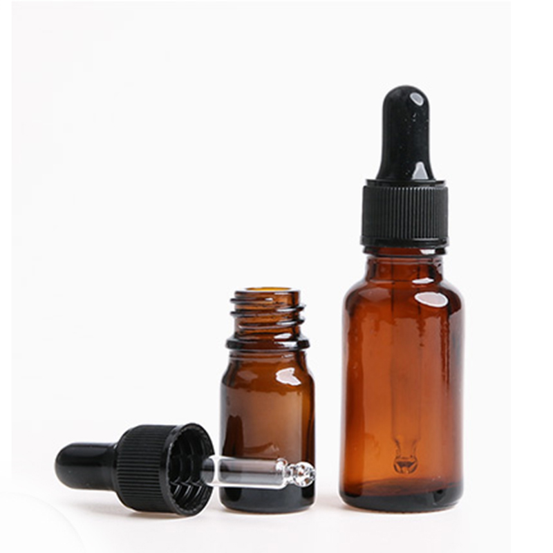 Ready to ship 5ml 10ml 15ml 20ml amber glass dropper bottle for cosmetic essential oil