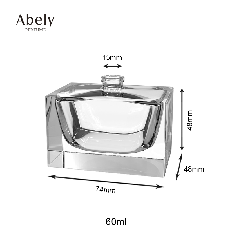 Ready to ship 60ml spray fancy fashion square shape glass perfume bottles