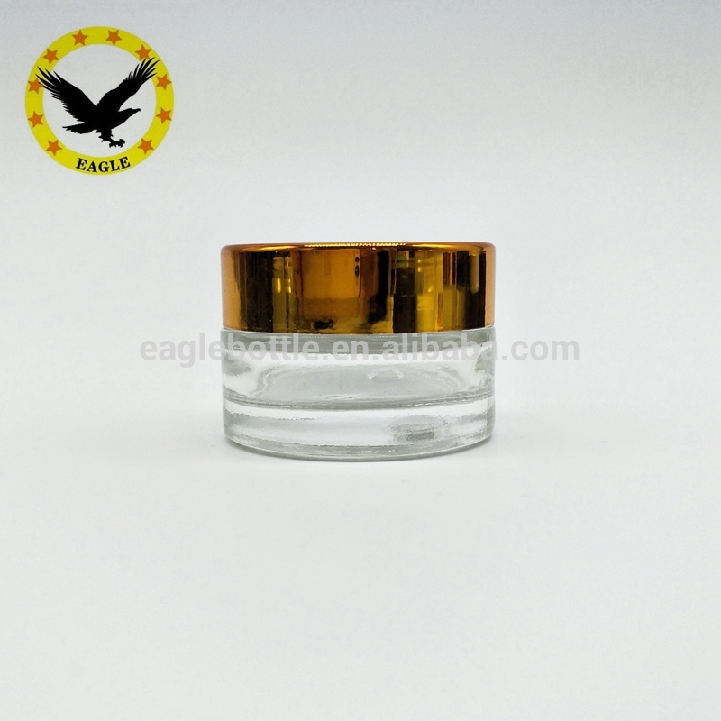 Ready to ship Smell proof airtight amber clear dark red glass face whitening cream 15ml glass jar stash jar weed for dry flower
