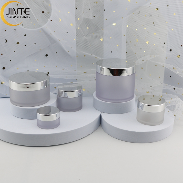 Ready to ship Thick walled 8oz 250ml PETG Plastic Clear Jars with shiny silver lids for body butter and hair products