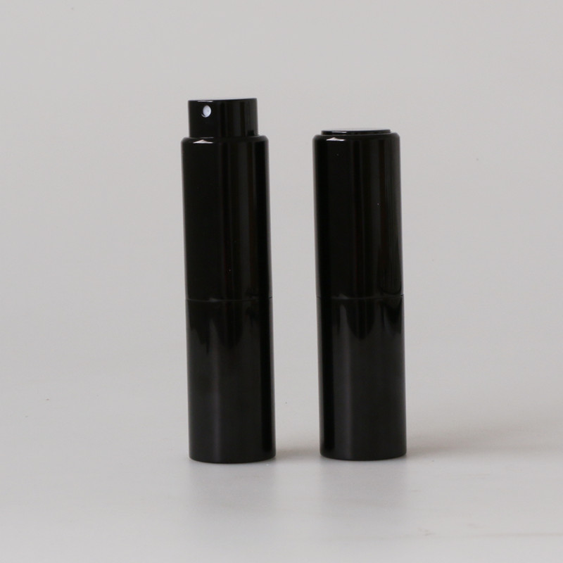 Ready to ship Twist up 20ml black aluminum perfume atomizer in stock