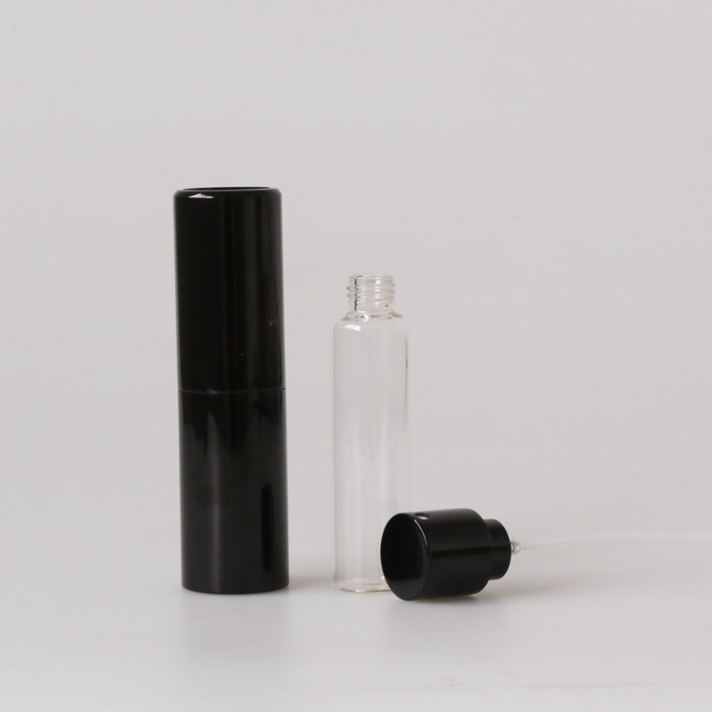 Ready to ship Twist up 20ml black aluminum perfume atomizer in stock
