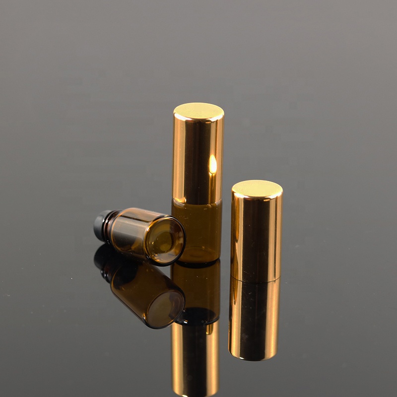 Ready to ship amber roller bottle 2ml mini glass roll on perfume bottle (NRB9-2R)