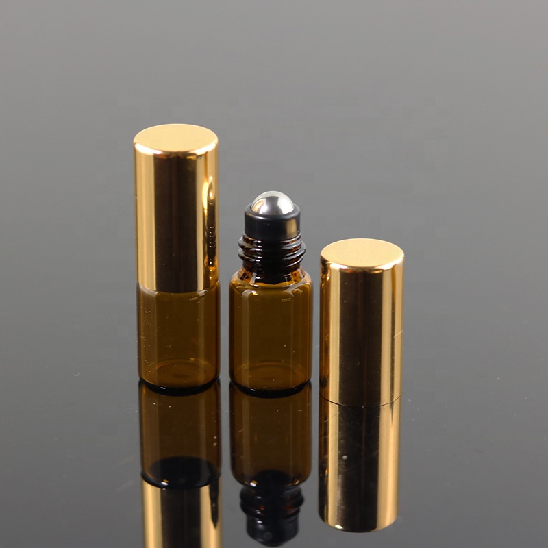 Ready to ship amber roller bottle 2ml mini glass roll on perfume bottle (NRB9-2R)